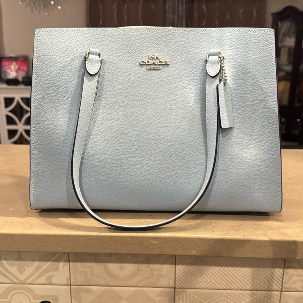 Coach sky blue large work tote